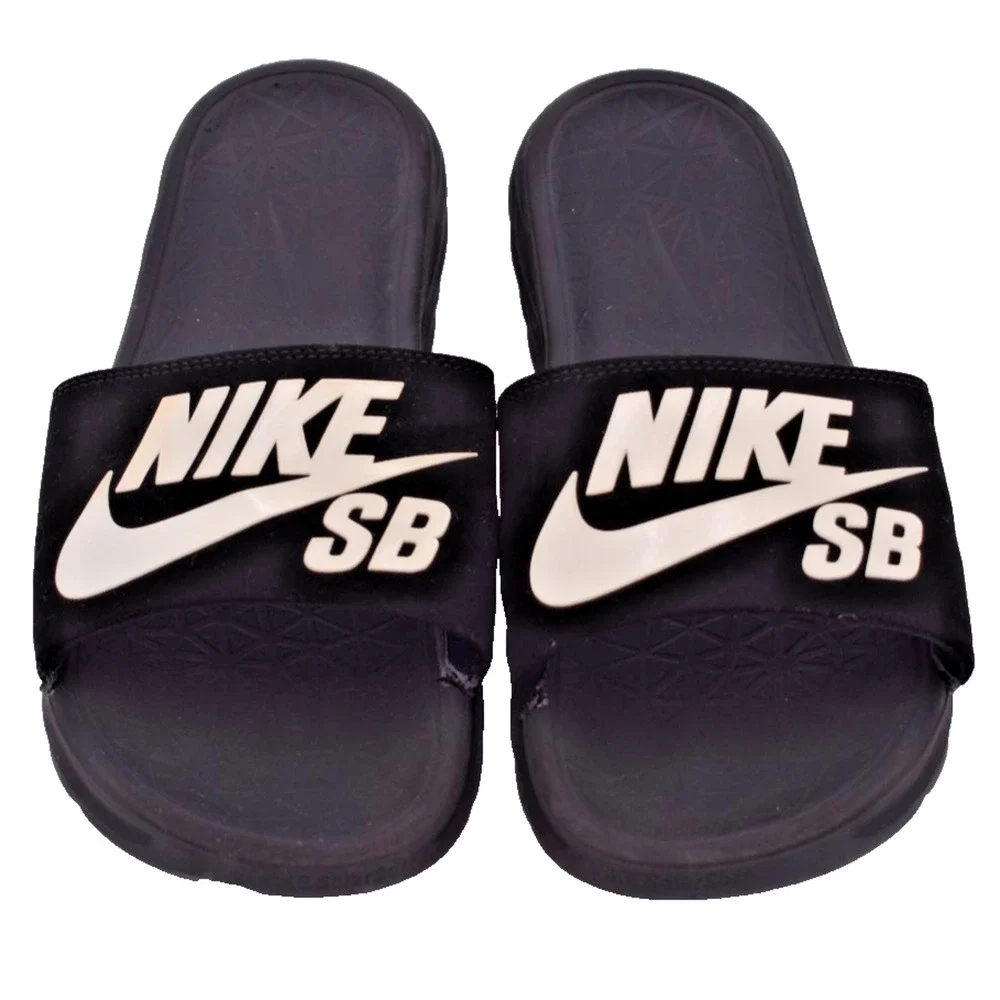 Nike SB Black Slides Benassi SolarSoft 840067-001 US Mens Size 7